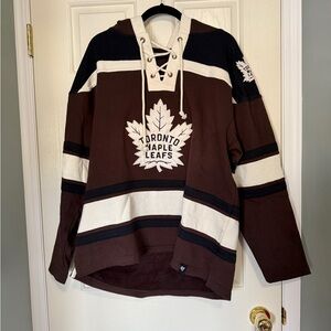 '47 NHL TORONTO MAPLE LEAFS LACER FLEECE HOODIE - BROWN